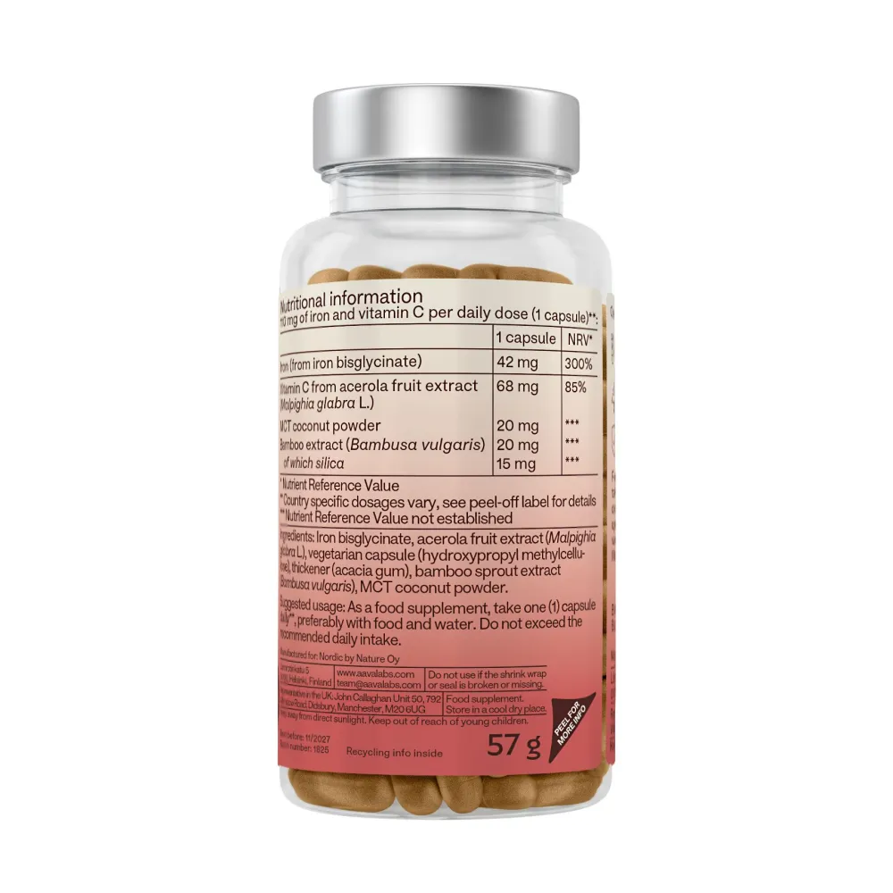 Aavalabs Eisenbisglycinat mit Vitamin C | Hochdosiert für Eisenmangel | 4-Monats-Vorrat> Sale