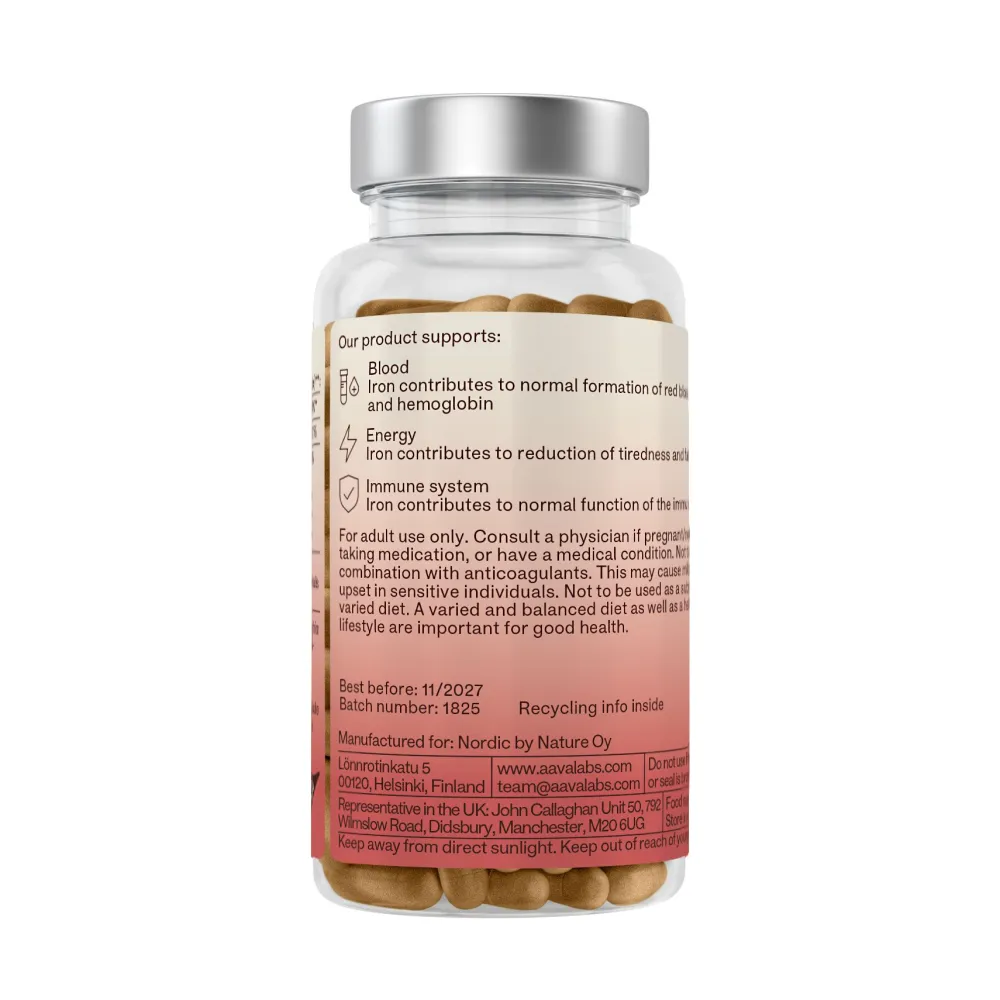 Aavalabs Eisenbisglycinat mit Vitamin C | Hochdosiert für Eisenmangel | 4-Monats-Vorrat> Sale