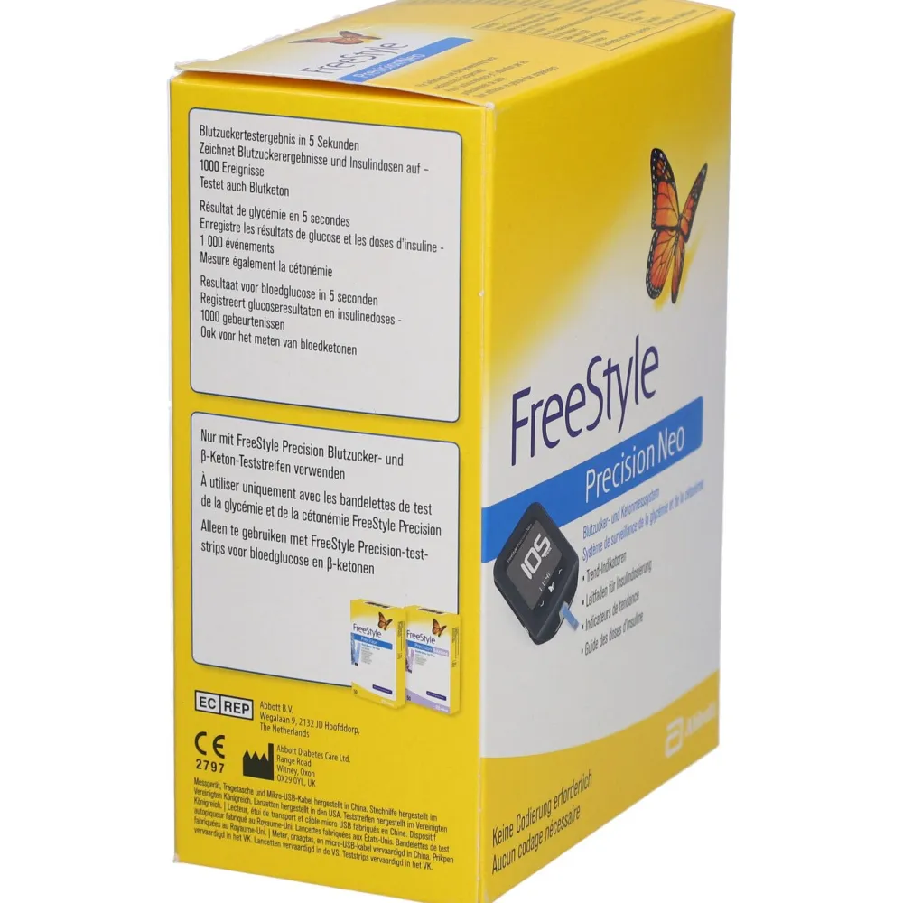 Abbott FreeStyle Precision Neo Blutzucker- und Ketonmesssystem| New