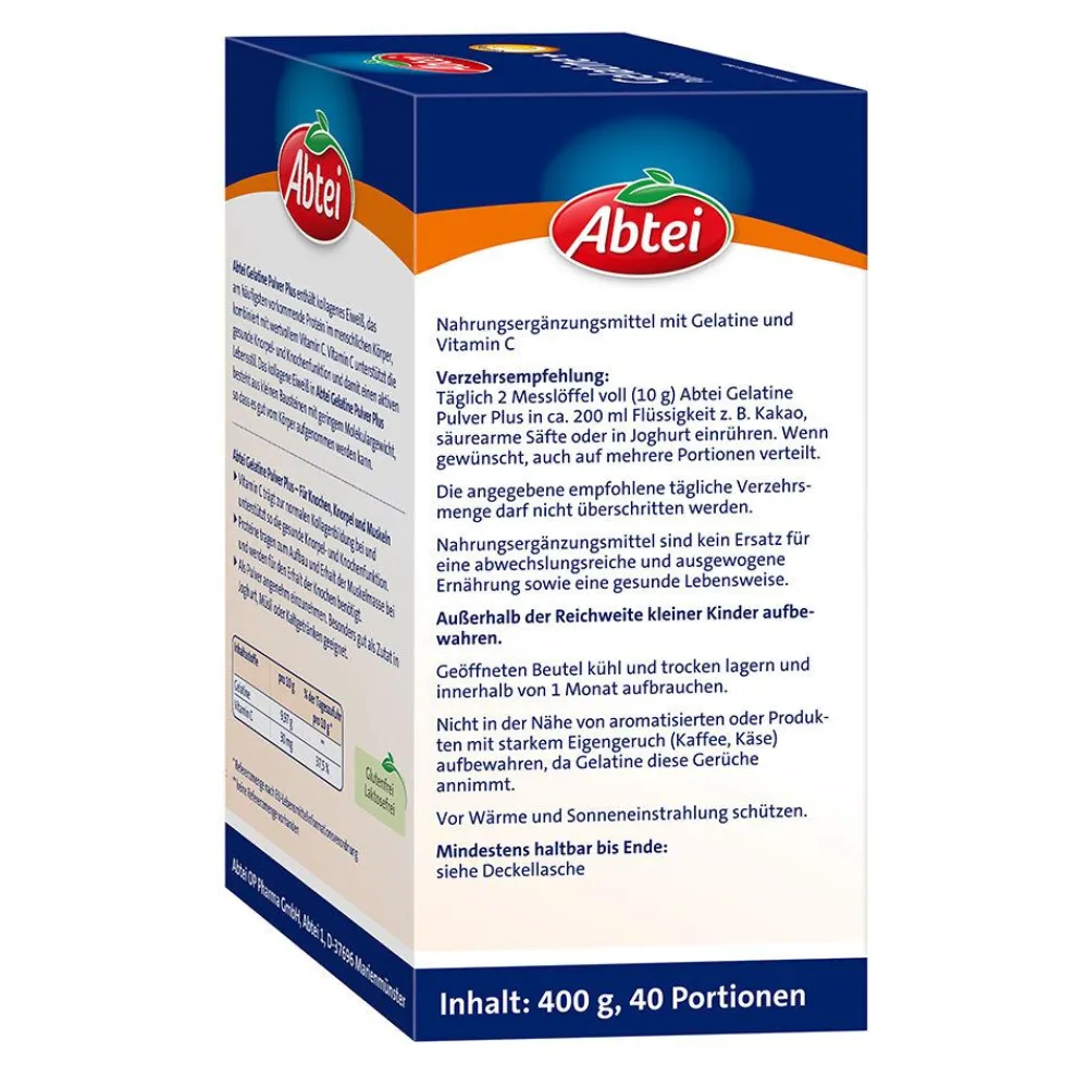 ® Gelatine Pulver Plus Mit Vitamin C | 400 g>Abtei Online
