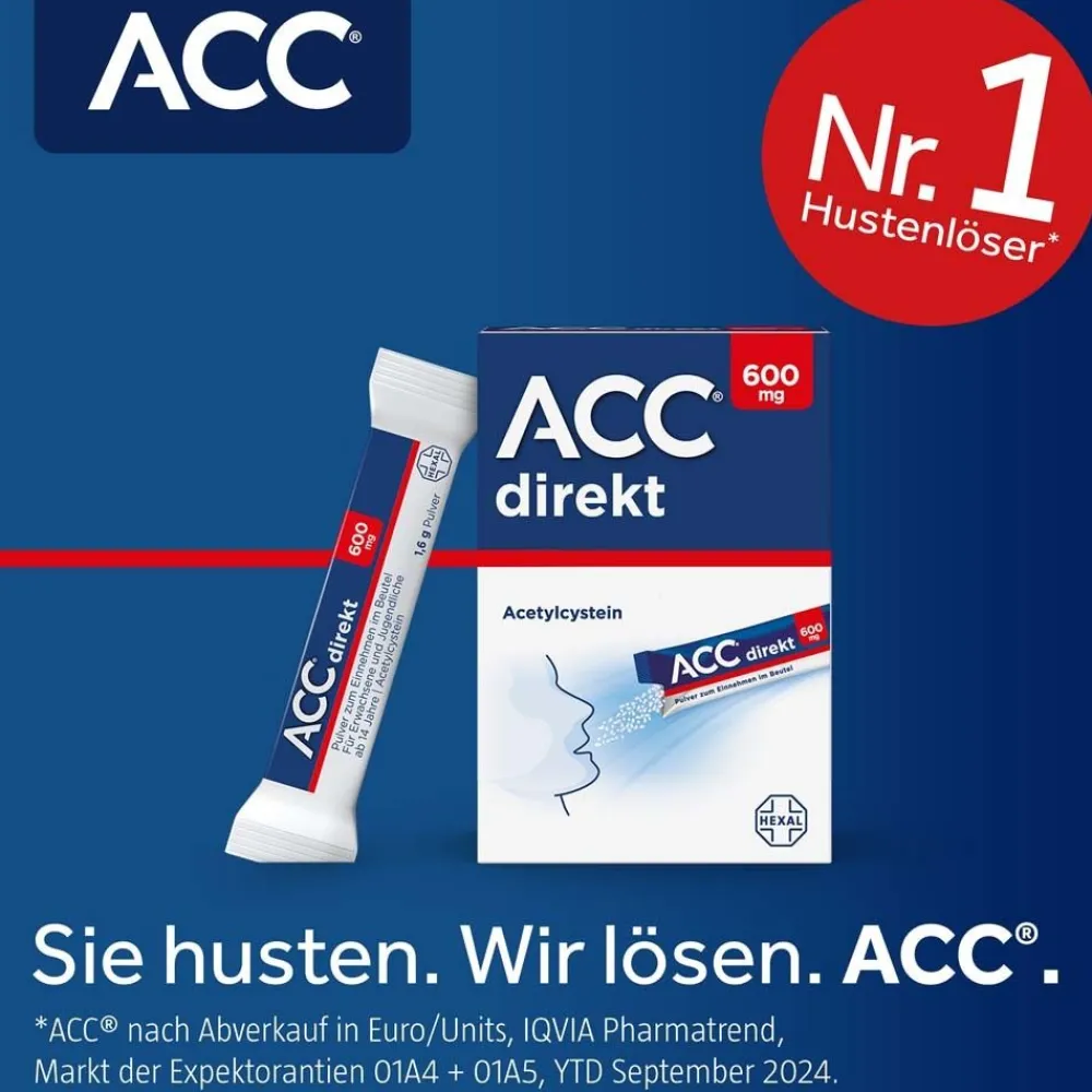® direkt 600 mg bei Husten - als Direkt-Stick für unterwegs, nur 1 x täglich|ACC New