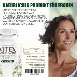 Adema Natural® Mönchspfeffer Kapseln für Frauen | weibliche Balance & Sinnlichkeit| Discount