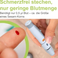 adia Blutzuckermessgerät (mmol/L) + 110 Blutzuckerteststreifen + 110 Lanzetten|diabetikerbedarf Discount