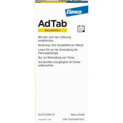 AdTab Kautabletten für Hunde über 22 bis 45 kg gegen Zecken und Flöhe, schnelle Abtötung von Parasiten für die Dauer von einem Monat| Clearance