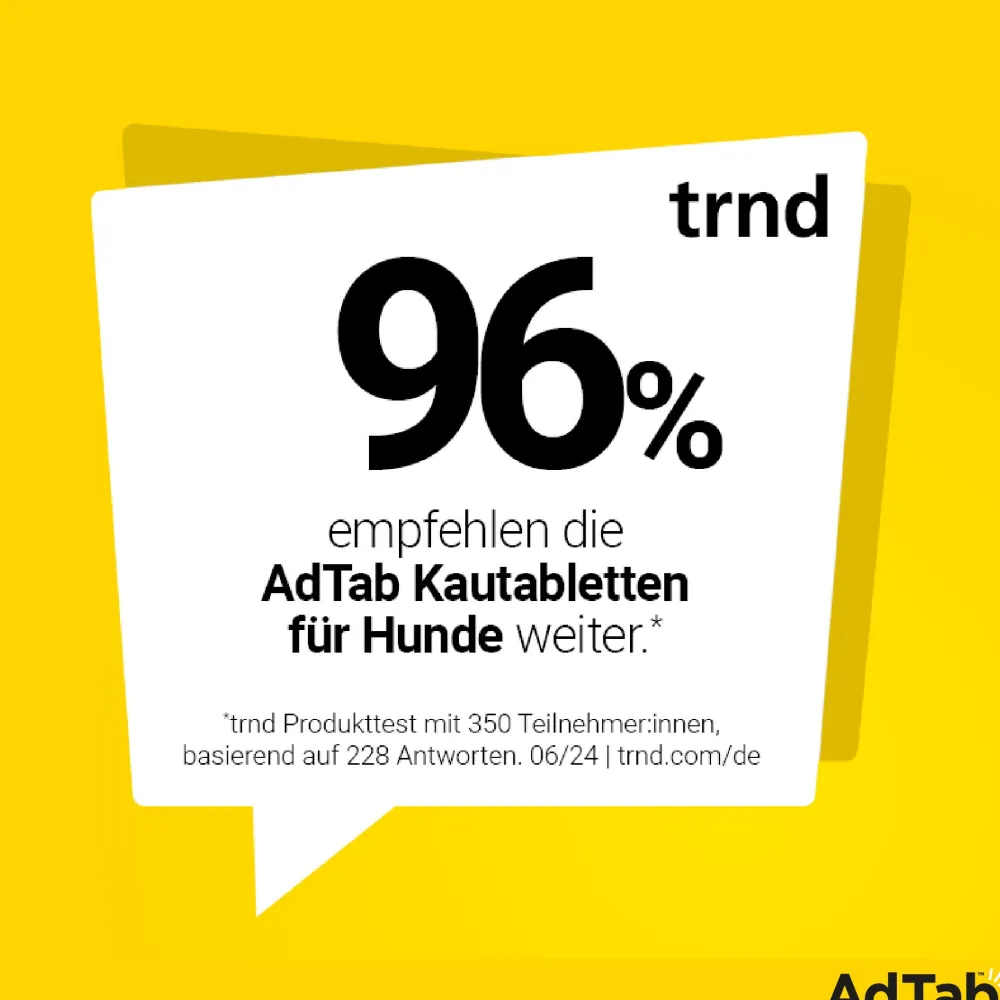 AdTab Kautabletten für Hunde über 5,5 bis 11 kg gegen Zecken und Flöhe, schnelle Abtötung von Parasiten für die Dauer von einem Monat> New