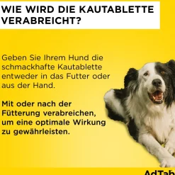 AdTab Kautabletten für Hunde über 2,5 bis 5,5 kg gegen Zecken und Flöhe, schnelle Abtötung von Parasiten für die Dauer von einem Monat><noscript><img width=