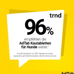 AdTab Kautabletten für Hunde über 2,5 bis 5,5 kg gegen Zecken und Flöhe, schnelle Abtötung von Parasiten für die Dauer von einem Monat><noscript><img width=