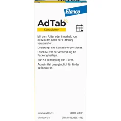 AdTab Kautabletten für Katzen über 2 bis 8 kg gegen Zecken und Flöhe, schnelle Abtötung von Parasiten für die Dauer von einem Monat> Clearance