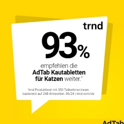 AdTab Kautabletten für Katzen über 2 bis 8 kg gegen Zecken und Flöhe, schnelle Abtötung von Parasiten für die Dauer von einem Monat><noscript><img width=
