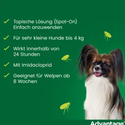 Spot-On 40 gegen Flöhe für sehr kleine Hunde bis 4 kg Körpergewicht|Advantage Outlet