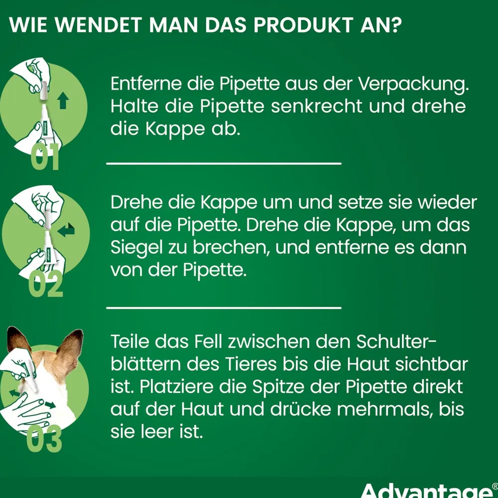 Spot-On 100 gegen Flöhe für große Hunde von 4 bis 10 kg Körpergewicht>Advantage Clearance