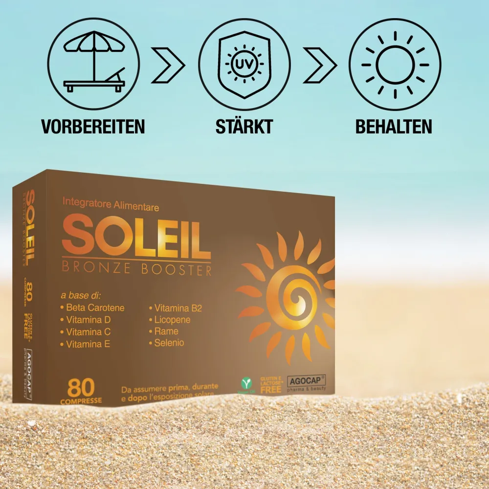 Agocap – Beta-Carotin Bräunungskapseln – Sonnenbräune Komplex mit Lycopin, Kupfer, Selen & Vitaminen> Hot