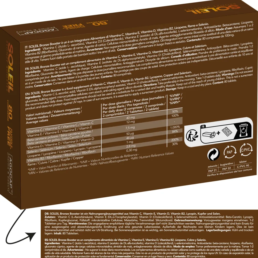 Agocap – Beta-Carotin Bräunungskapseln – Sonnenbräune Komplex mit Lycopin, Kupfer, Selen & Vitaminen> Hot