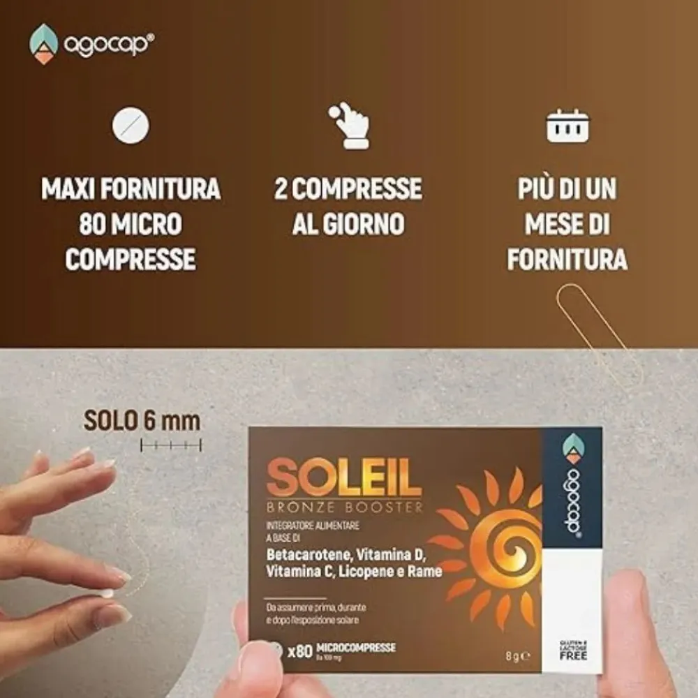 Agocap – Beta-Carotin Bräunungskapseln – Sonnenbräune Komplex mit Lycopin, Kupfer, Selen & Vitaminen> Hot