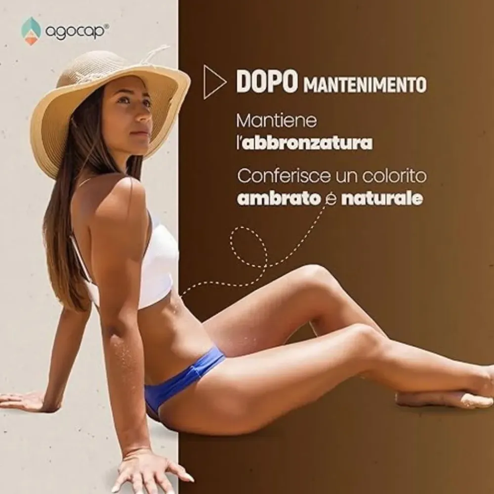 Agocap – Beta-Carotin Bräunungskapseln – Sonnenbräune Komplex mit Lycopin, Kupfer, Selen & Vitaminen> Hot