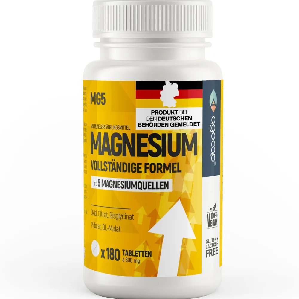 Agocap – Magnesium Komplex aus 5 Quellen – für Muskeln, Energie & Nerven – Nahrungsergänzungsmittel> Hot