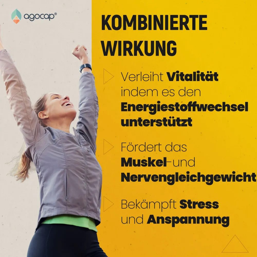 Agocap – Magnesium Komplex aus 5 Quellen – für Muskeln, Energie & Nerven – Nahrungsergänzungsmittel> Hot