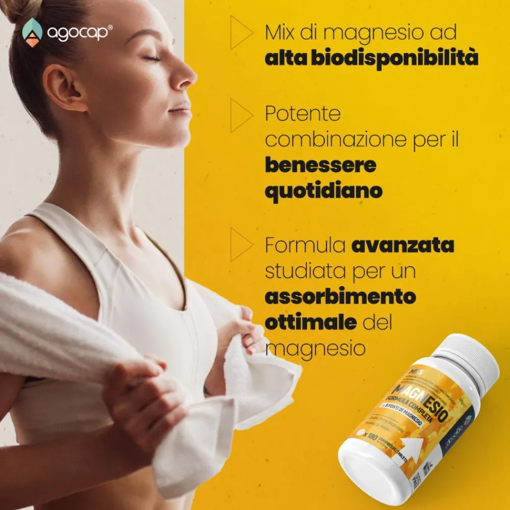 Agocap – Magnesium Komplex aus 5 Quellen – für Muskeln, Energie & Nerven – Nahrungsergänzungsmittel> Hot