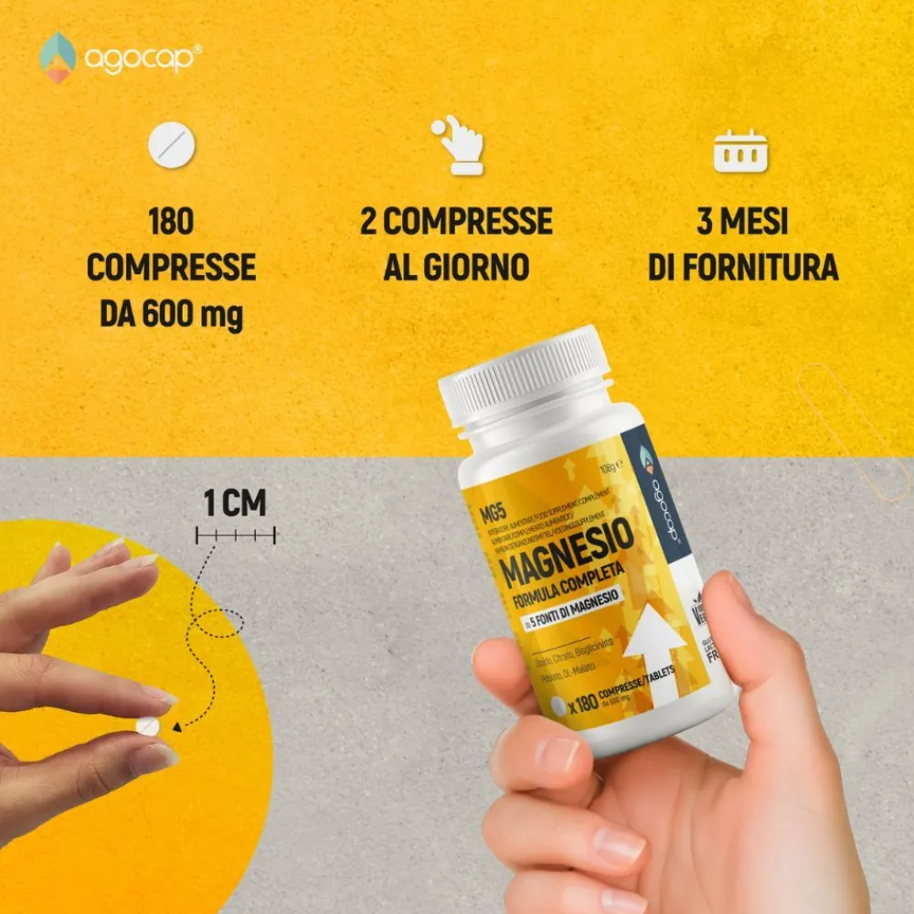 Agocap – Magnesium Komplex aus 5 Quellen – für Muskeln, Energie & Nerven – Nahrungsergänzungsmittel> Hot