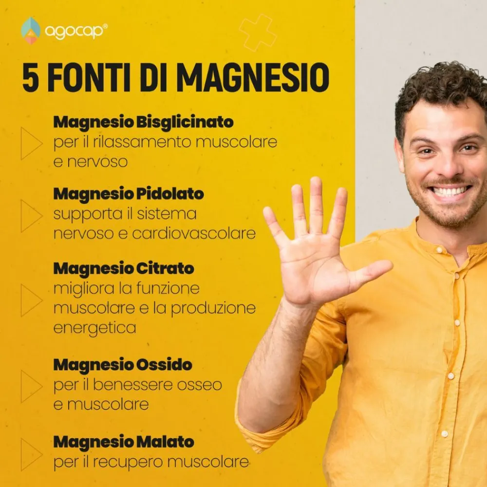 Agocap – Magnesium Komplex aus 5 Quellen – für Muskeln, Energie & Nerven – Nahrungsergänzungsmittel> Hot