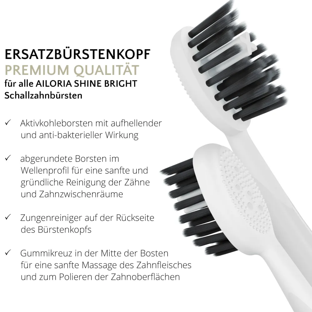 SHINE BRIGHT Charcoal Ersatzbürstenköpfe 6er Set>AILORIA Discount
