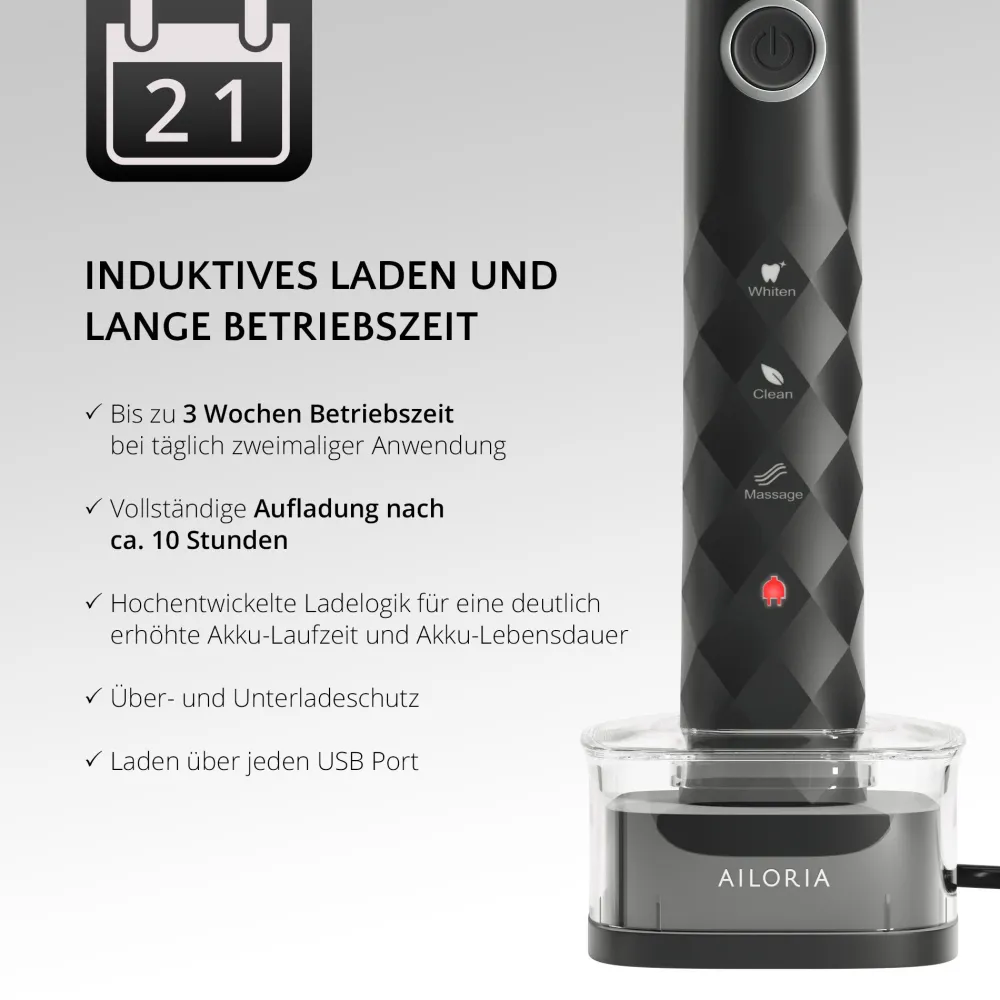 SHINE BRIGHT USB-Schallzahnbürste|AILORIA Discount