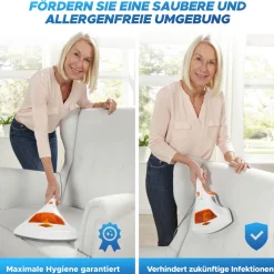 aktimeo Matratzenreinigungsgerät Milben-Handstaubsauger mit UV, ohne Beutel, 300 W>