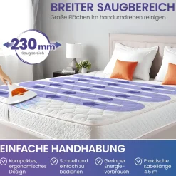 aktimeo Matratzenreinigungsgerät Milben-Handstaubsauger mit UV, ohne Beutel, 300 W><noscript><img width=