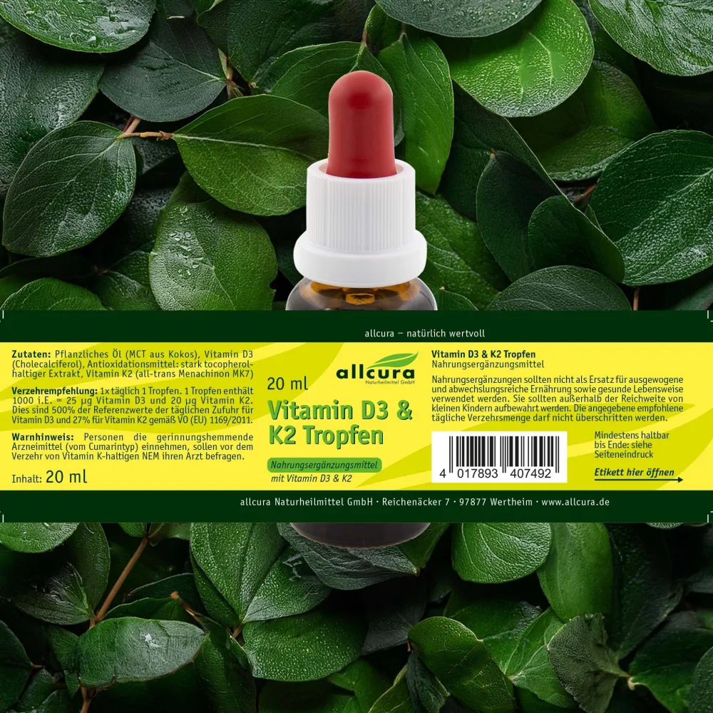 Vitamin D3-K2 Tropfen|allcura Best