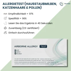 Allergietest (Hausstaubmilben, Katzenhaar & Pollen) - Allergie Test fuer Zuhause - The>TESTER New