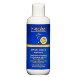 ® Lipolotio Urea 5% - Dermatologische Urea-Körperlotion - feuchtigkeitsspendend, reichhaltig, geruchsneutral. Für trockene, raue Haut, ideal auch bei Diabetes. Stärkt die Hautbarriere.|Allergika Discount