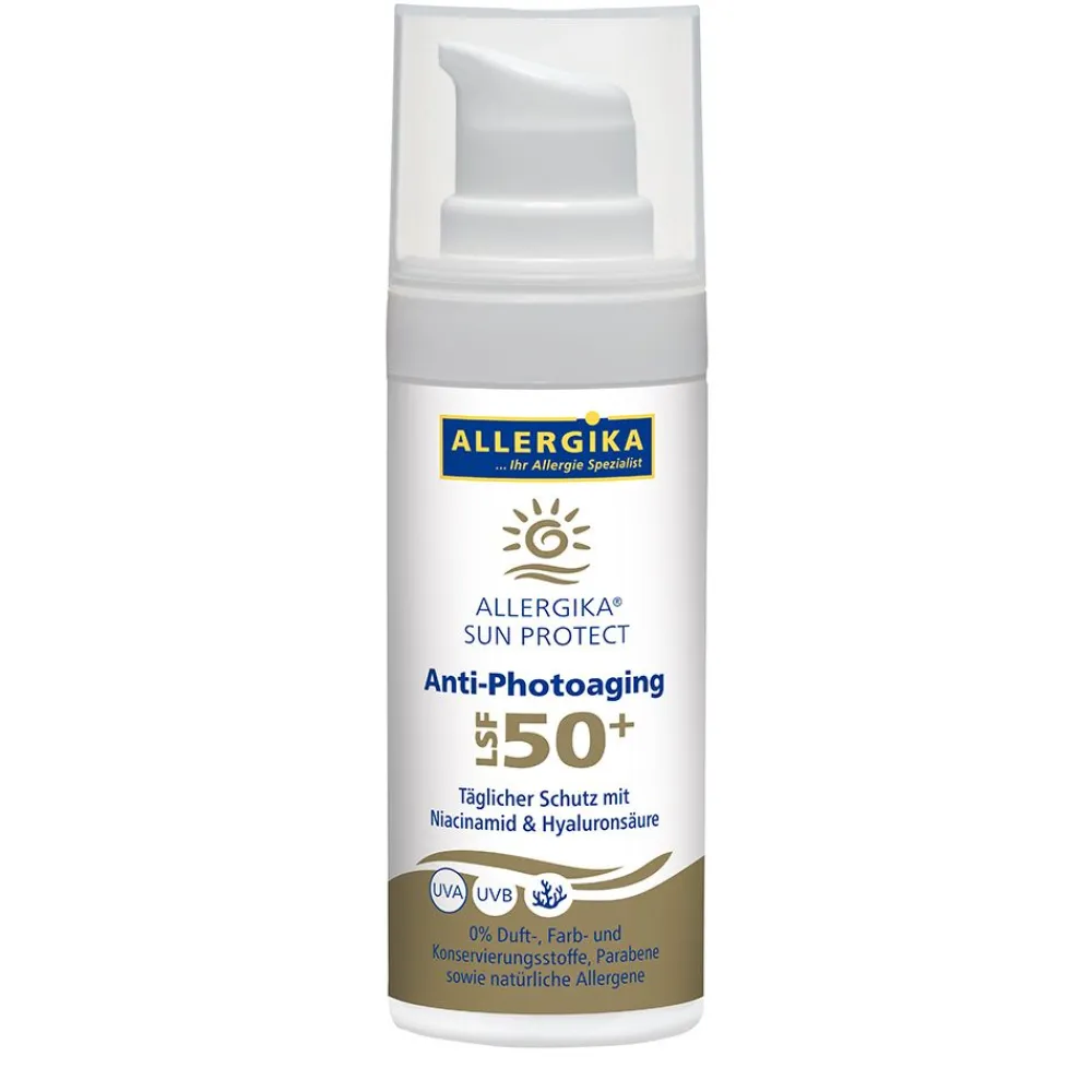 ALLERGIKA® SUN PROTECT Anti-Photo-Aging SPF 50+ - Sonnenschutz zur tägliche Anwendung, sehr hoher Schutz vor vorzeitiger Hautalterung bei sensibler, trockener Haut> Sale