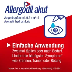 Allergodil® akut Augentropfen: Lindernde Lösung für die Augen bei Pollenallergie, Heuschnupfen, nicht-saisonaler Allergie| Sale