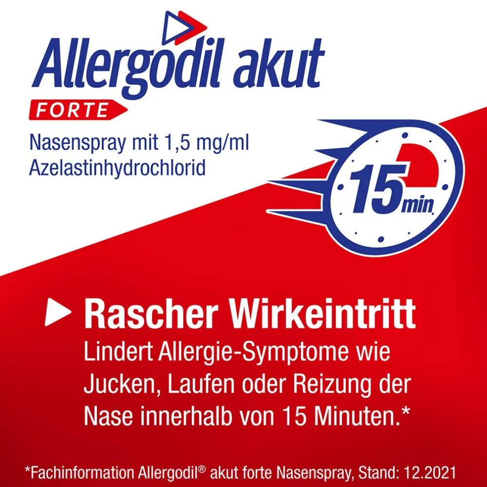 Allergodil® akut FORTE Nasenspray: Azelastin Spray gegen Heuschnupfen & nicht-saisonale allergische Rhinitis, 1,5 mg/1 ml Lösung| Outlet