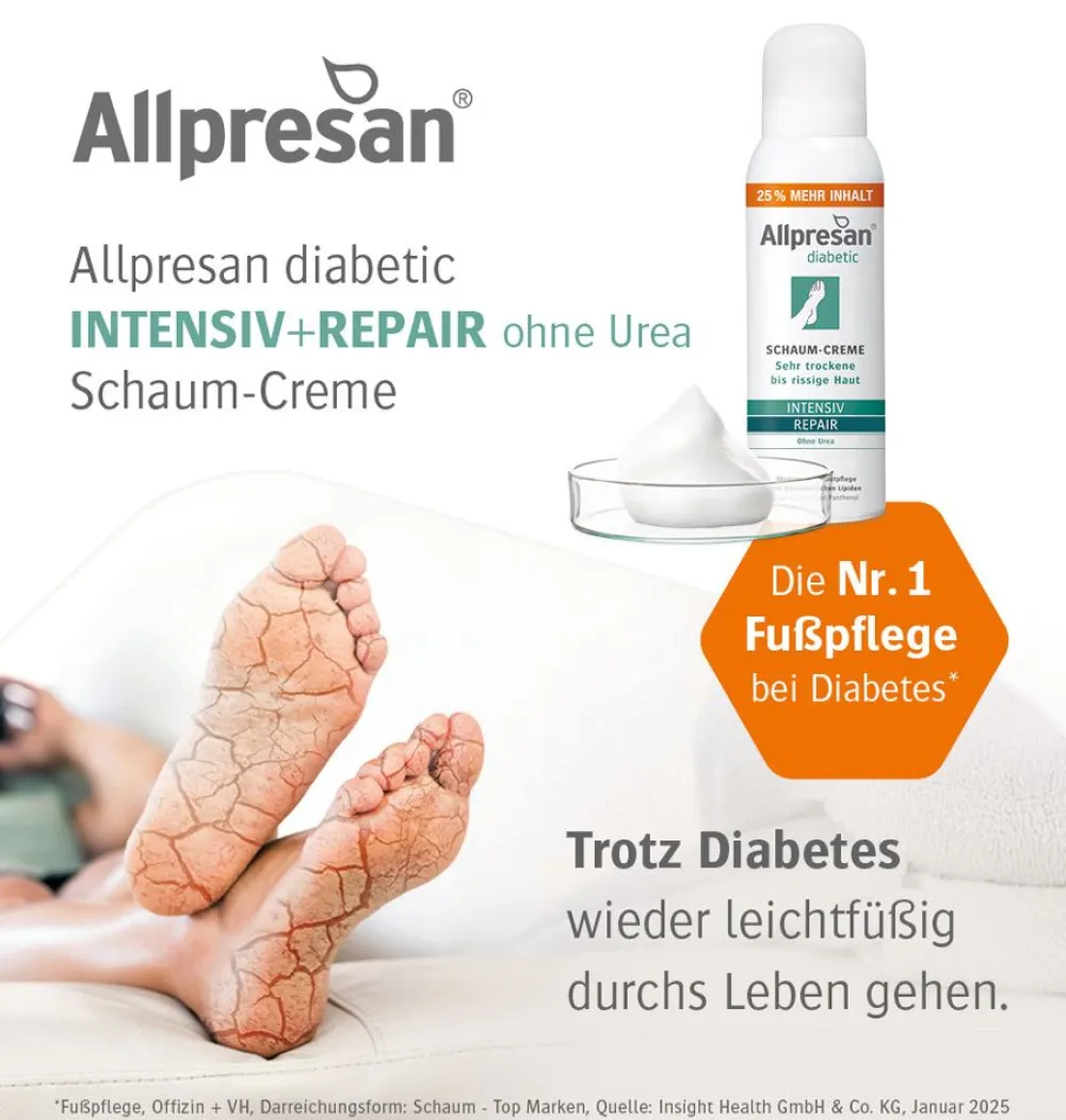 diabetic INTENSIV + REPAIR Schaum-Creme ohne Urea|Allpresan Clearance