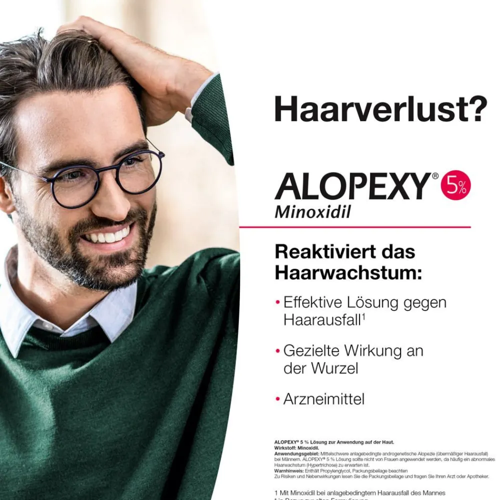 5% Lösung zur Anwendung auf der Haut 3X60 ml gegen anlagebedingten Haarausfall|Alopexy Best