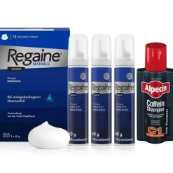 Alpecin Coffein-Shampoo C1 + Regaine Männer Schaum mit Minoxidil bei erblich bedingtem Haarausfall> Clearance