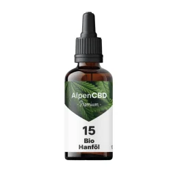 AlpenCBD 15 Bio CBD Öl - Vollspektrum CBD Hanf Tropfen mit 1.500 mg><noscript><img width=