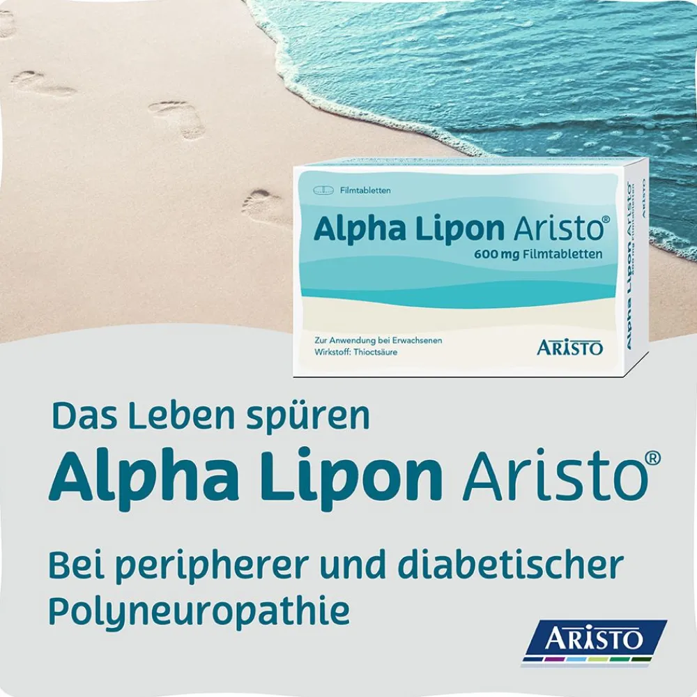 Alpha Lipon Aristo® 600 mg Filmtabletten mit Alpha-Liponsäure, gezielte Hilfe bei Missempfindungen durch diabetische Nervenschäden (Polyneuropathie)| Best