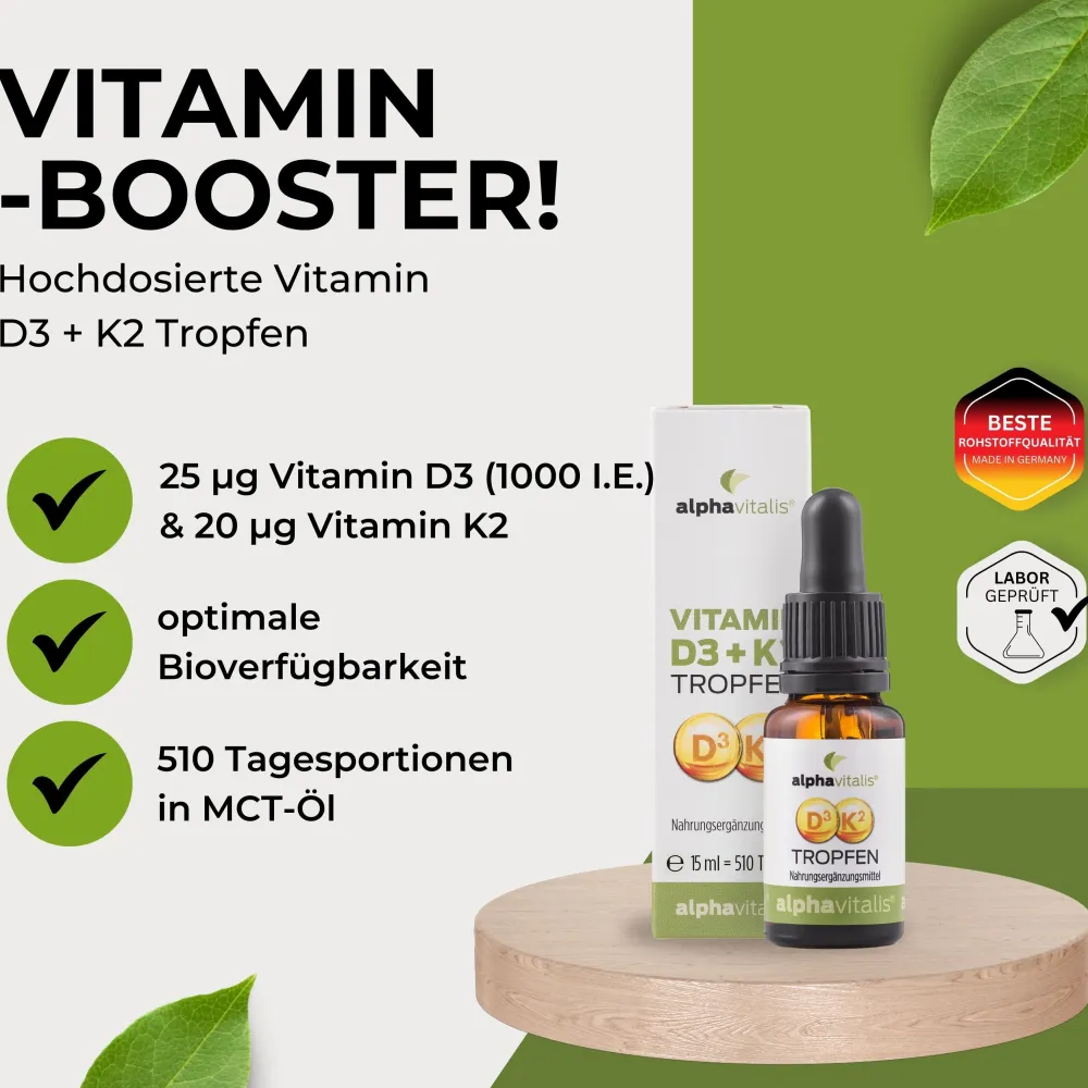 Alphavitalis® Vitamin D3 K2 Tropfen| Hot