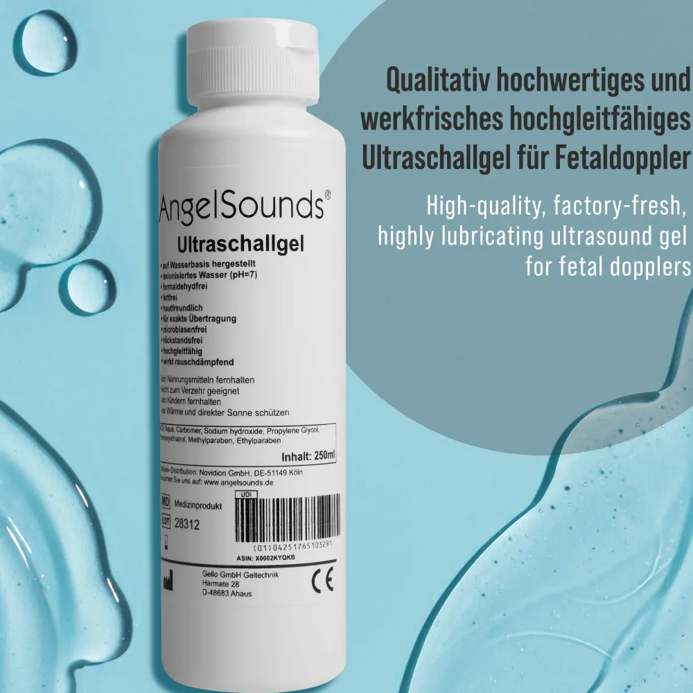 Ultraschallgel 250 ml - Sonographie Gel für Fetal-Doppler und Ultraschallgeräte>AngelSounds Hot