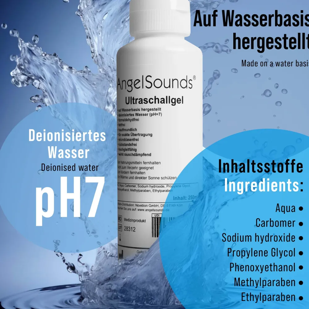 Ultraschallgel 250 ml - Sonographie Gel für Fetal-Doppler und Ultraschallgeräte>AngelSounds Hot