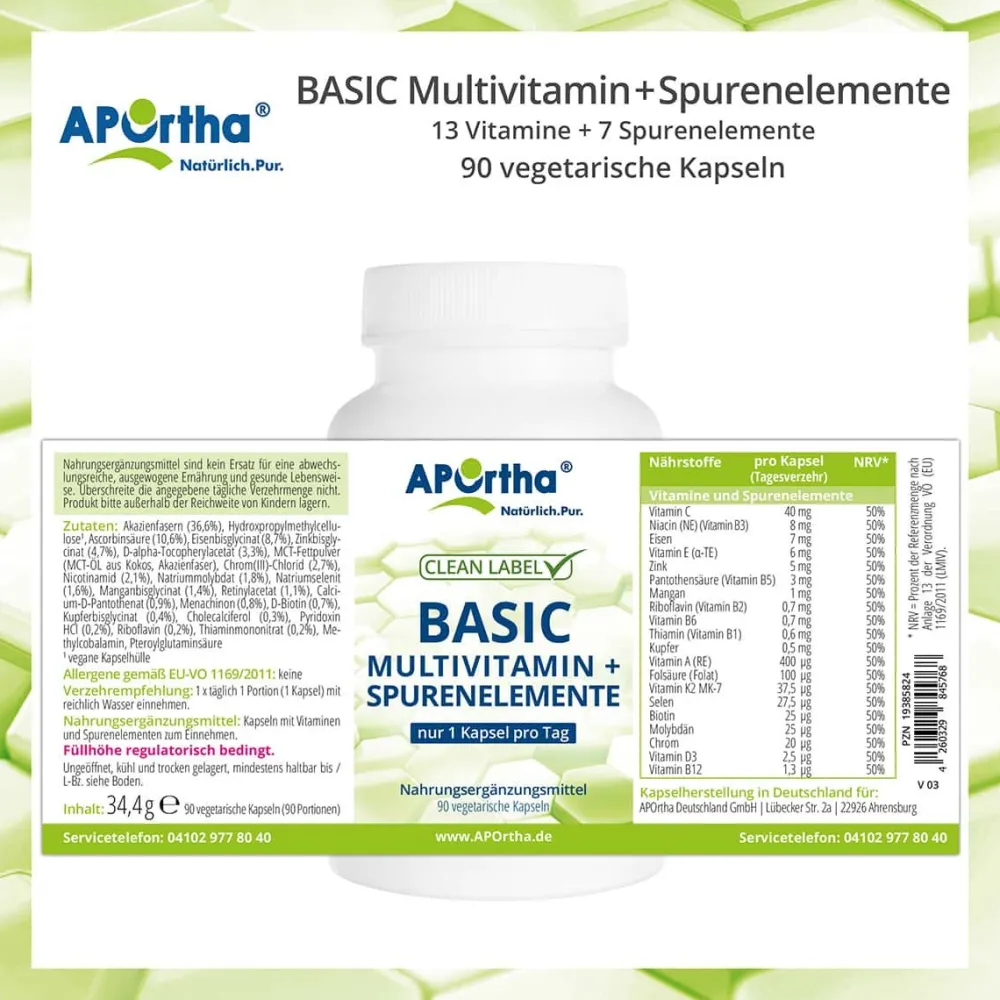 ® BASIC Multivitamin + Spurenelemente - Kapseln|Aportha Outlet