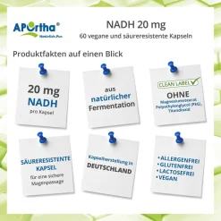 ® NADH 20 mg Nicotinamid-Adenin-Dinucleotid säureresistente Kapseln|Aportha Best