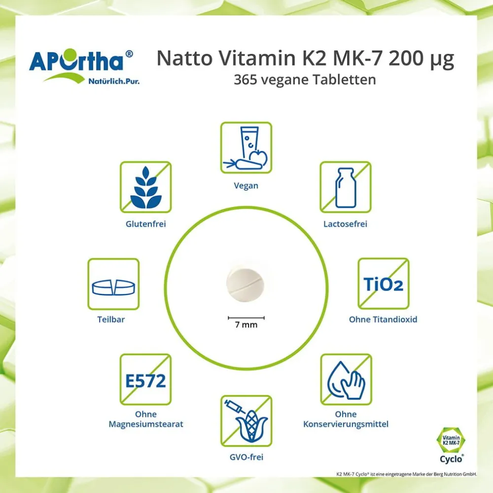 ® Natto Vitamin K2 MK-7 Cyclo® Tabletten - 200 µg|Aportha Discount
