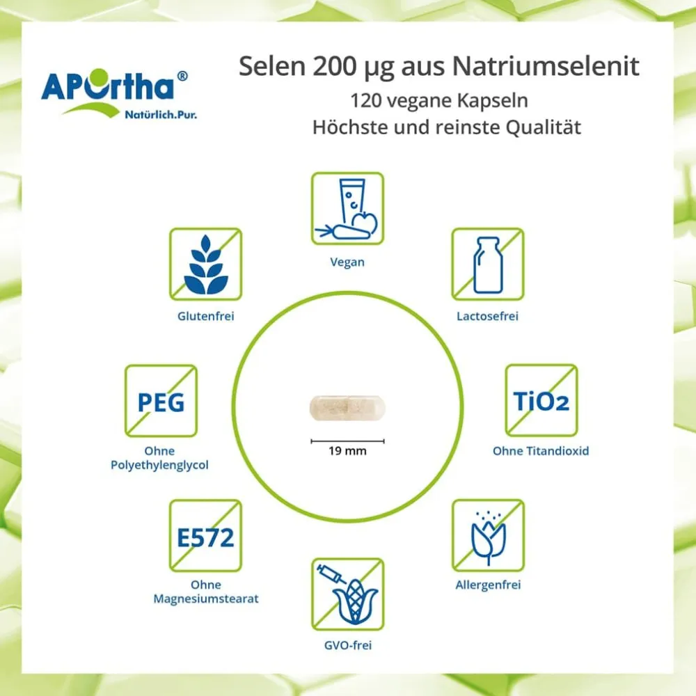 ® Selen-Kapseln aus NATRIUMSELENIT - 200 µg>Aportha Best