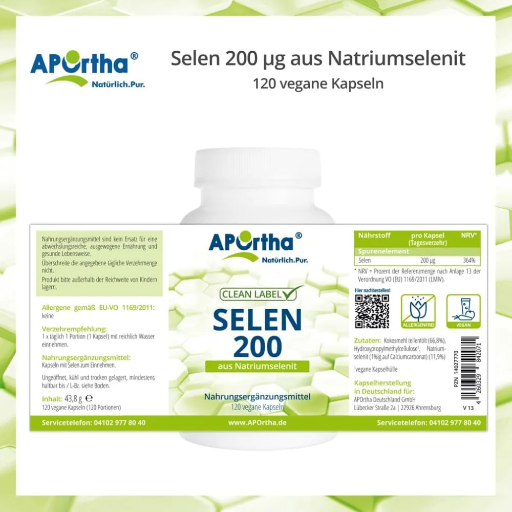 ® Selen-Kapseln aus NATRIUMSELENIT - 200 µg>Aportha Best