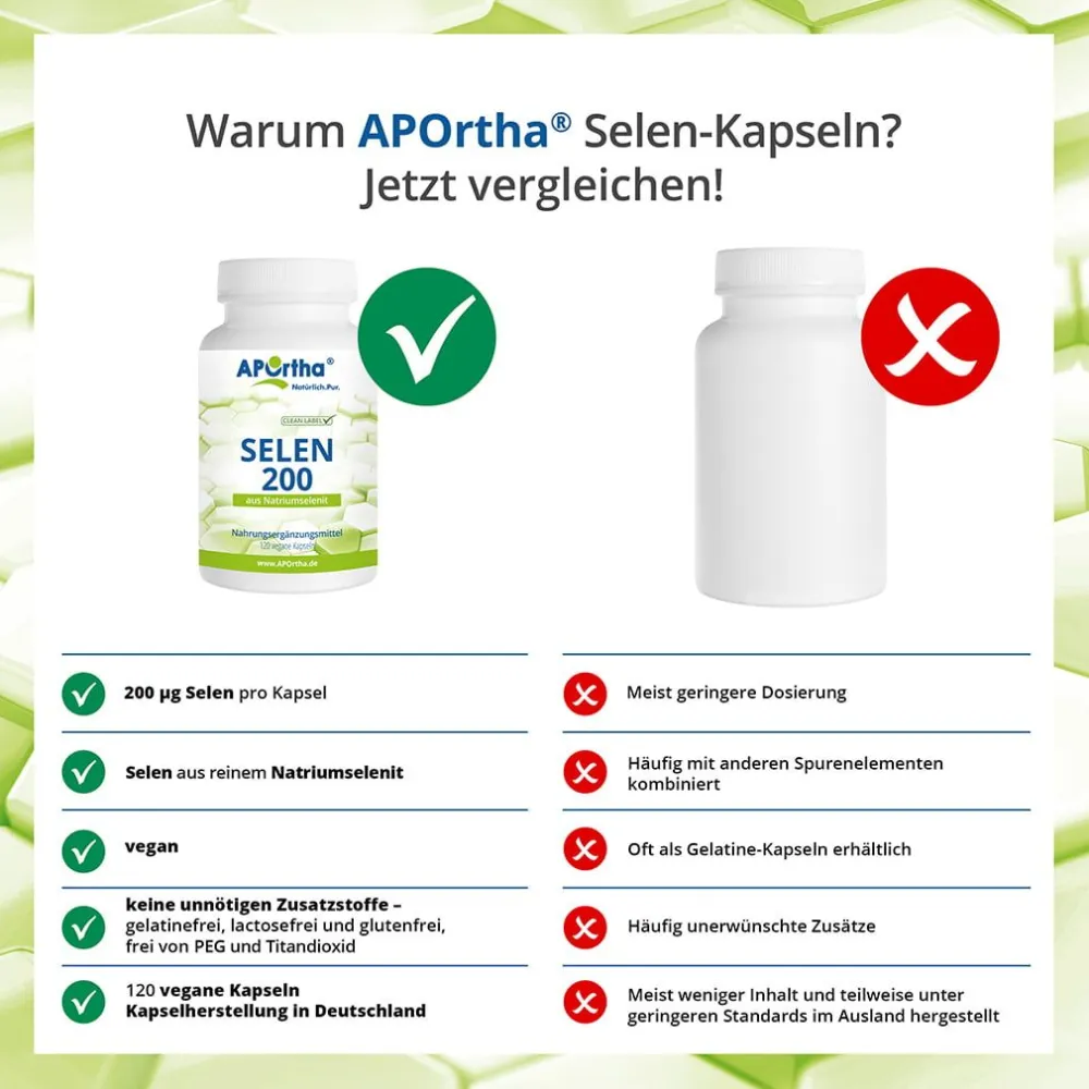® Selen-Kapseln aus NATRIUMSELENIT - 200 µg>Aportha Best