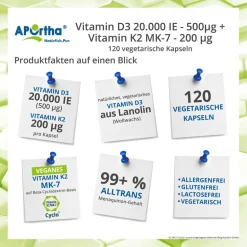 ® Vitamin D3 20.000 IE + Vitamin K2 MK-7 Cyclo® 200 µg>Aportha Hot