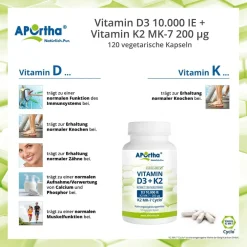 ® Vitamin D3 10.000 IE + Vitamin K2 MK-7 Cyclo® 200 µg - Kapseln|Aportha New